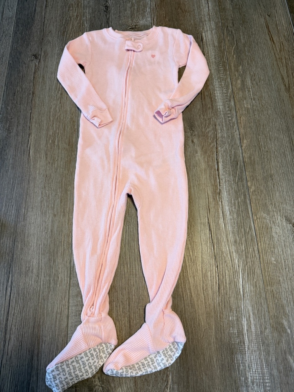Carter's Light Pink Ribbed Footed One-Piece Sleeper